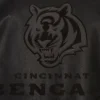 cincinnati bengals tonal black leather applique logo