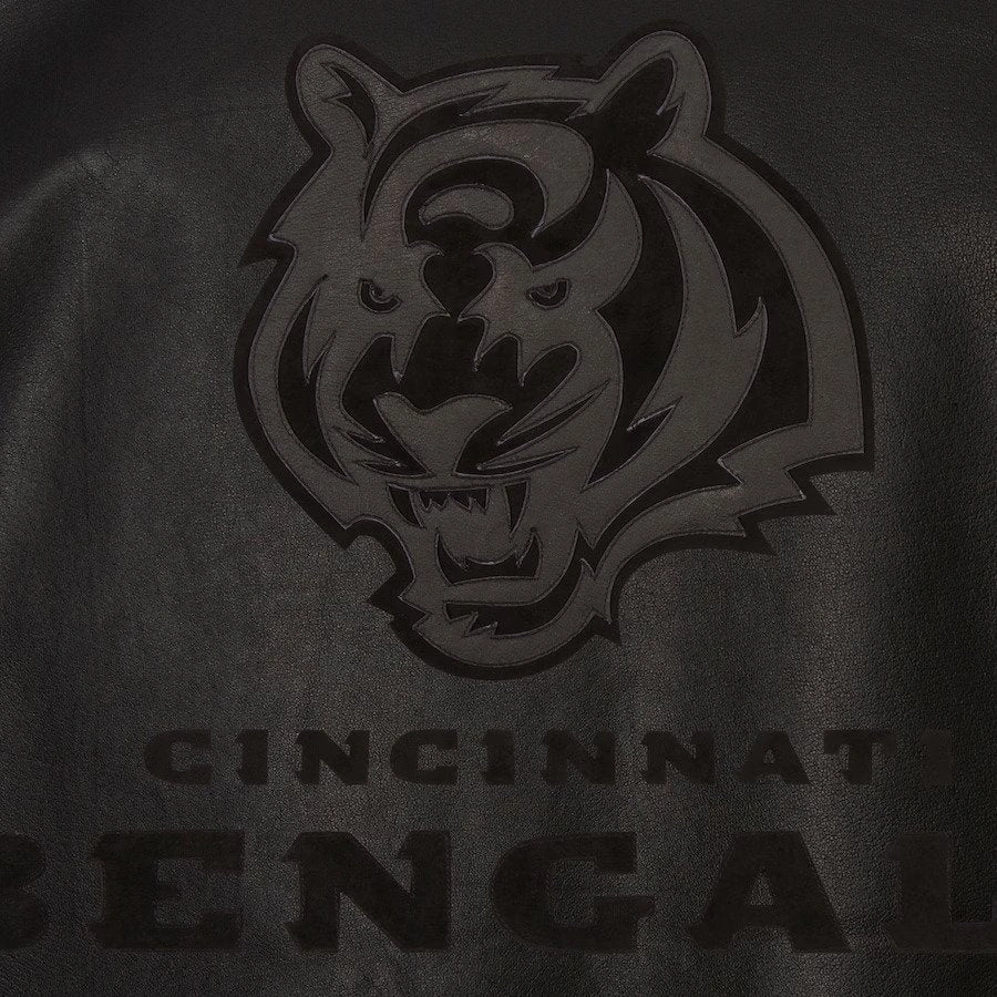 cincinnati bengals tonal black leather applique logo