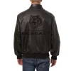 cincinnati bengals tonal black leather bomber jacket