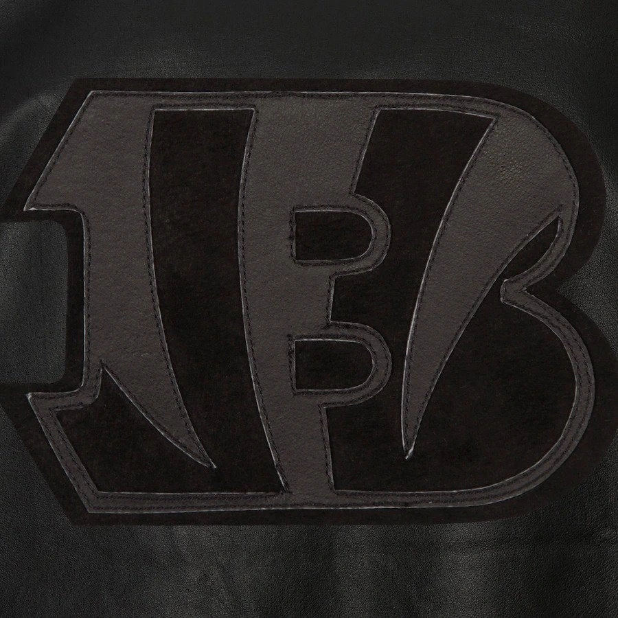 cincinnati bengals tonal black leather patch logo