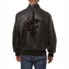 cleveland cavaliers tonal black leather bomber jacket