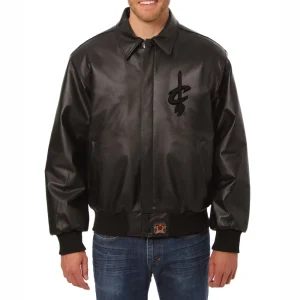 cleveland cavaliers tonal leather jacket