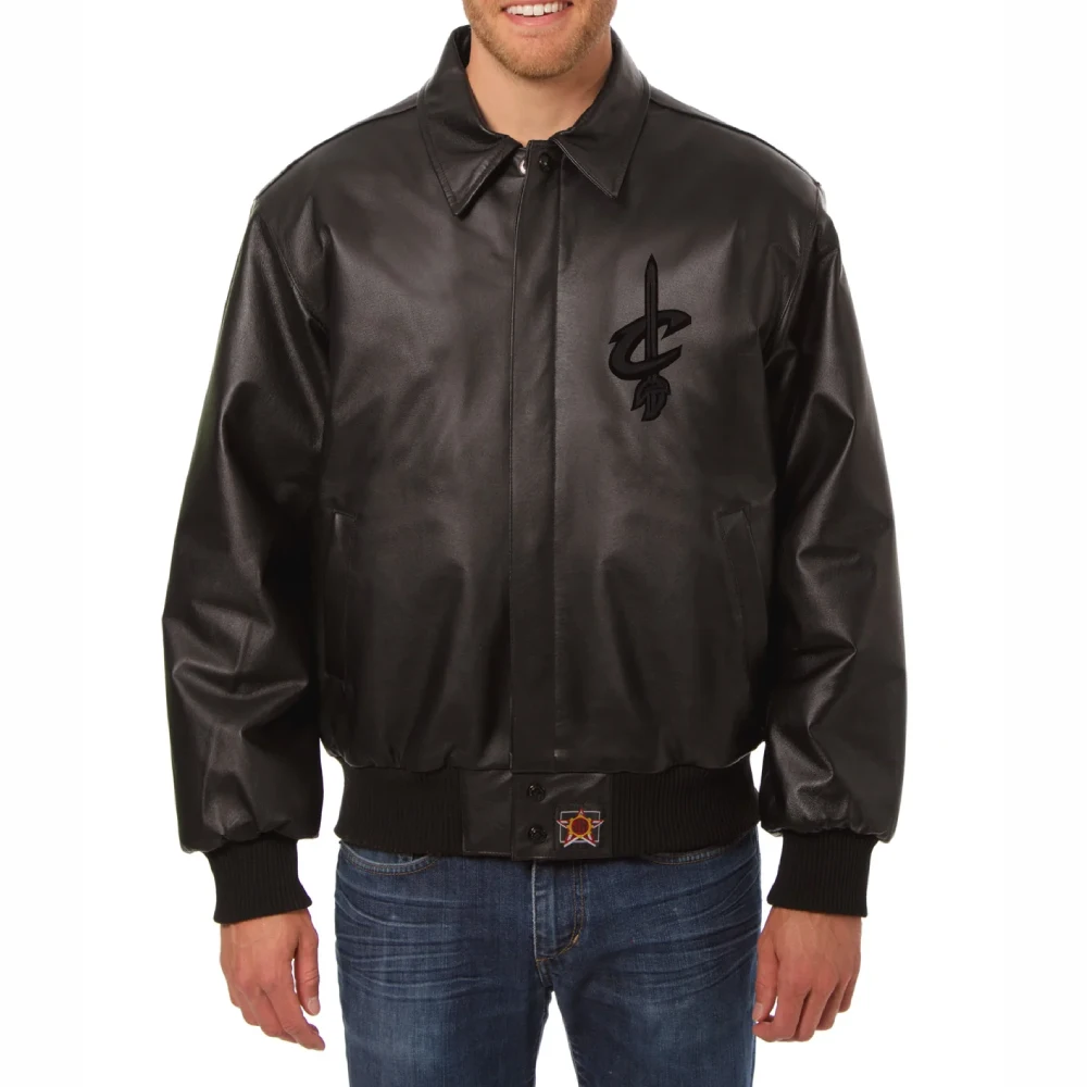 cleveland cavaliers tonal leather jacket
