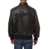 detroit tigers tonal black leather bomber jacket