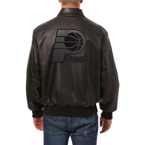 indiana pacers tonal leather jacket