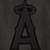 la angels tonal black leather patch logo