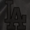 la dodgers tonal black leather patch logo