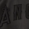 los angeles angels tonal black leather applique logo