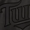 minnesota twins tonal black leather applique logo