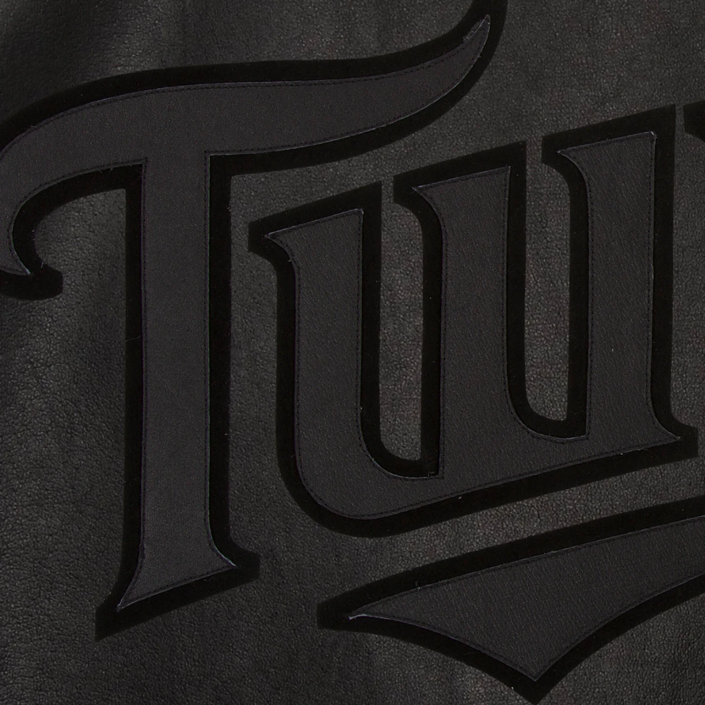 minnesota twins tonal black leather applique logo