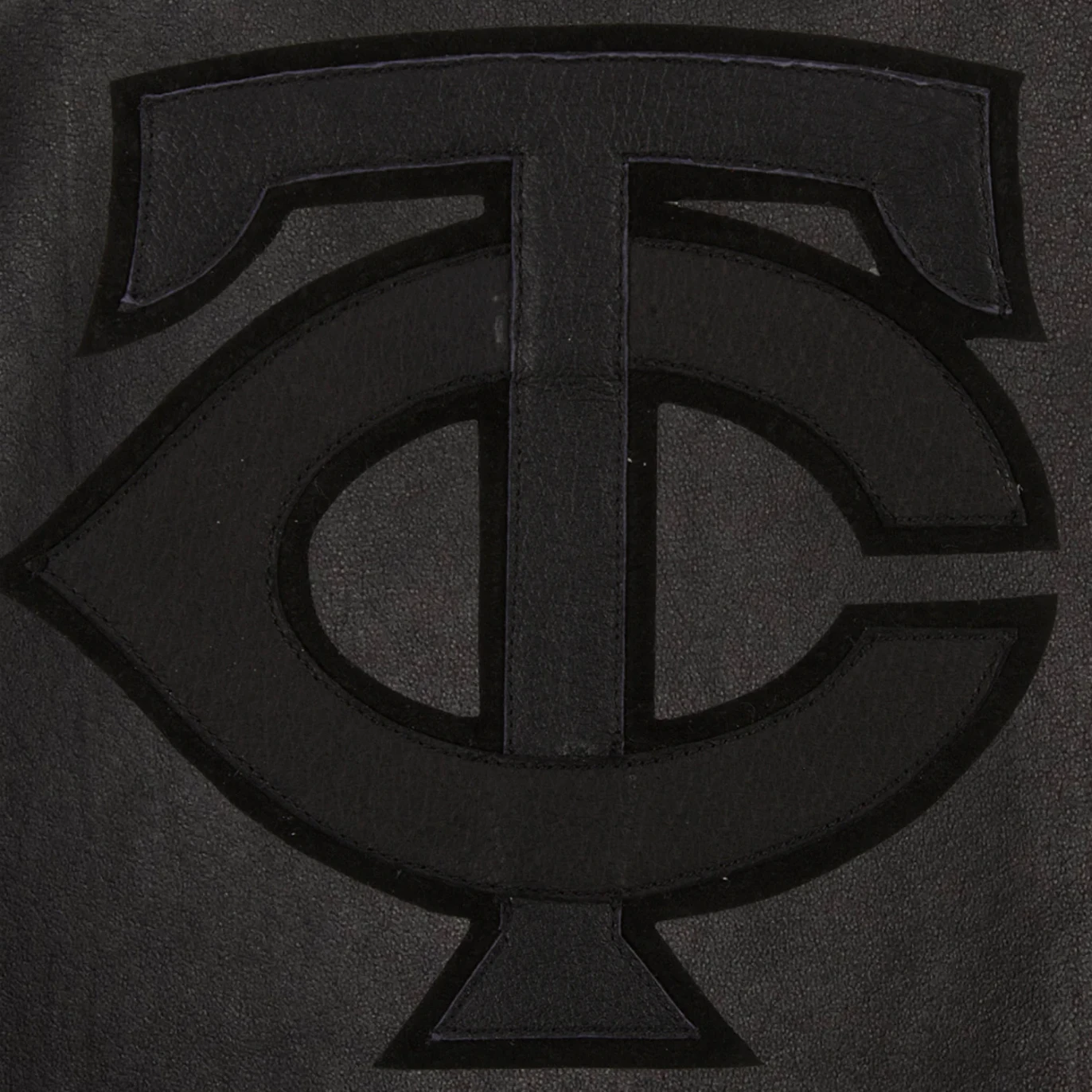minnesota twins tonal black leather patch logo