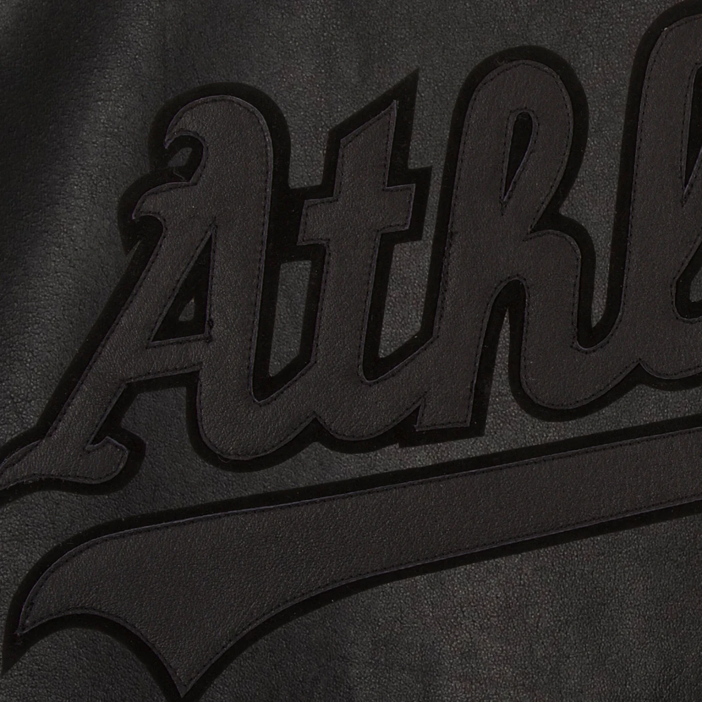 oakland athletics tonal black leather applique logo