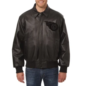 tennessee titans tonal leather jacket
