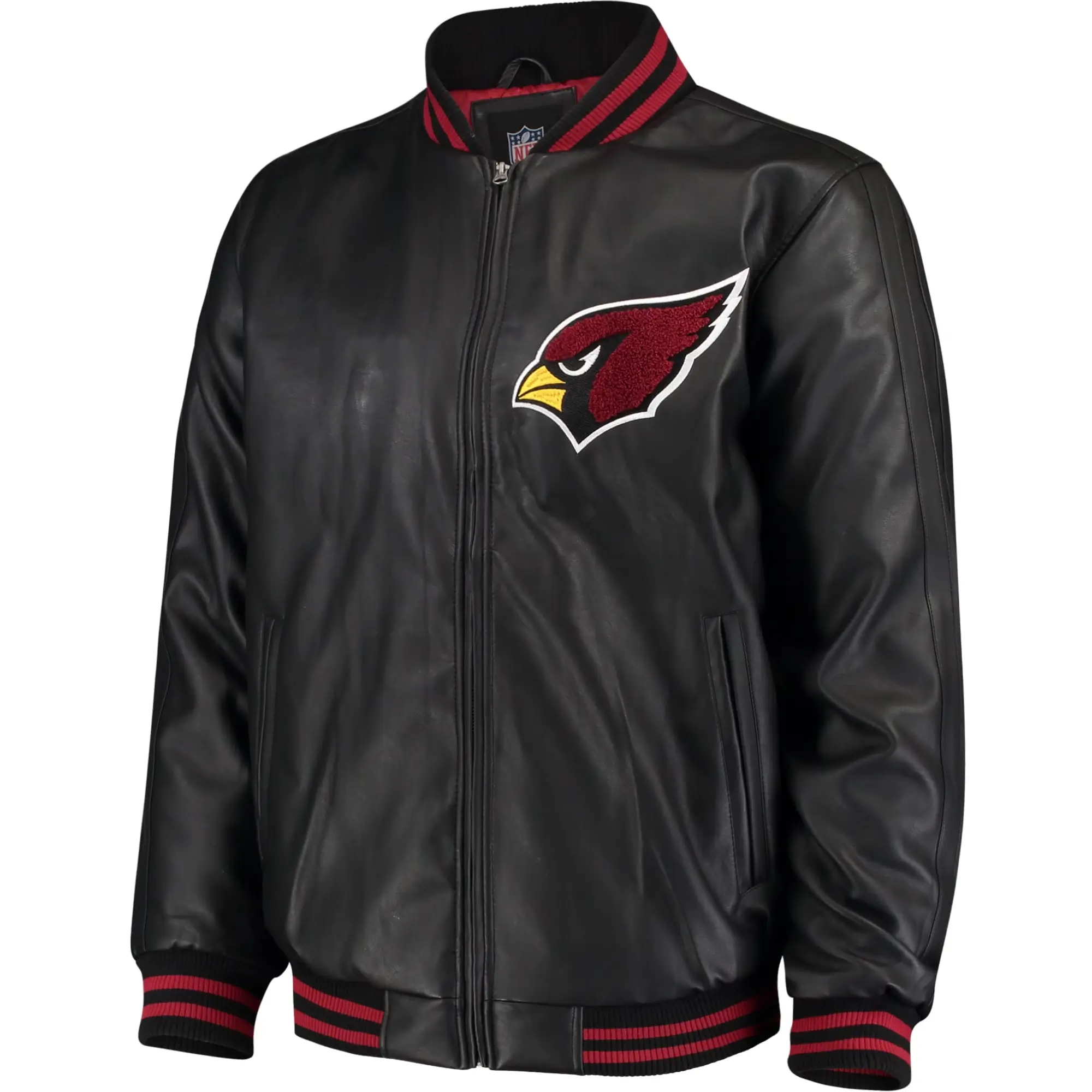 Arizona-Cardinals-G-III-Sports-by-Carl-Banks-Black-Leather-Varsity-Jacket