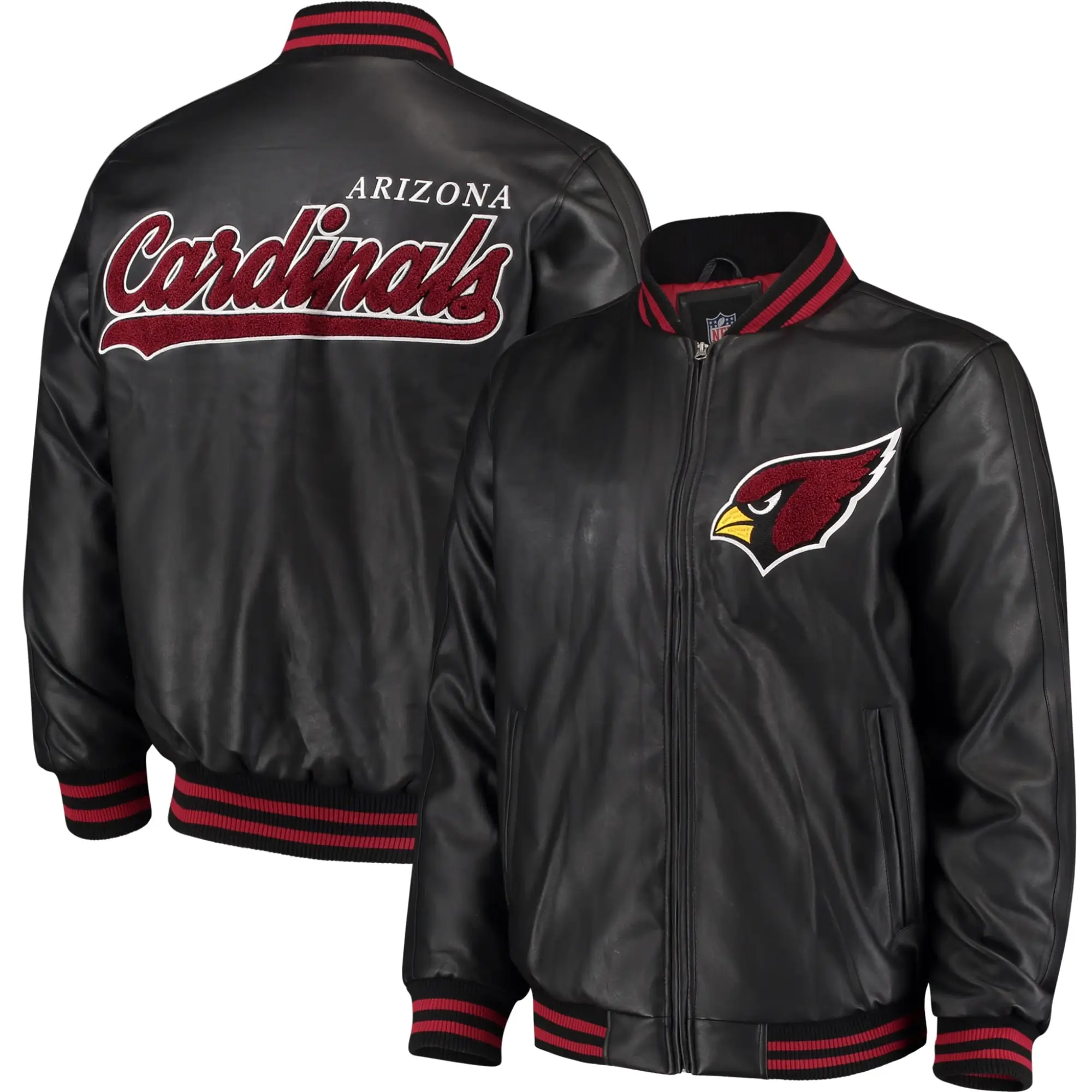 Arizona-Cardinals-G-III-Sports-by-Carl-Banks-Black-Leather-Varsity-Jacket