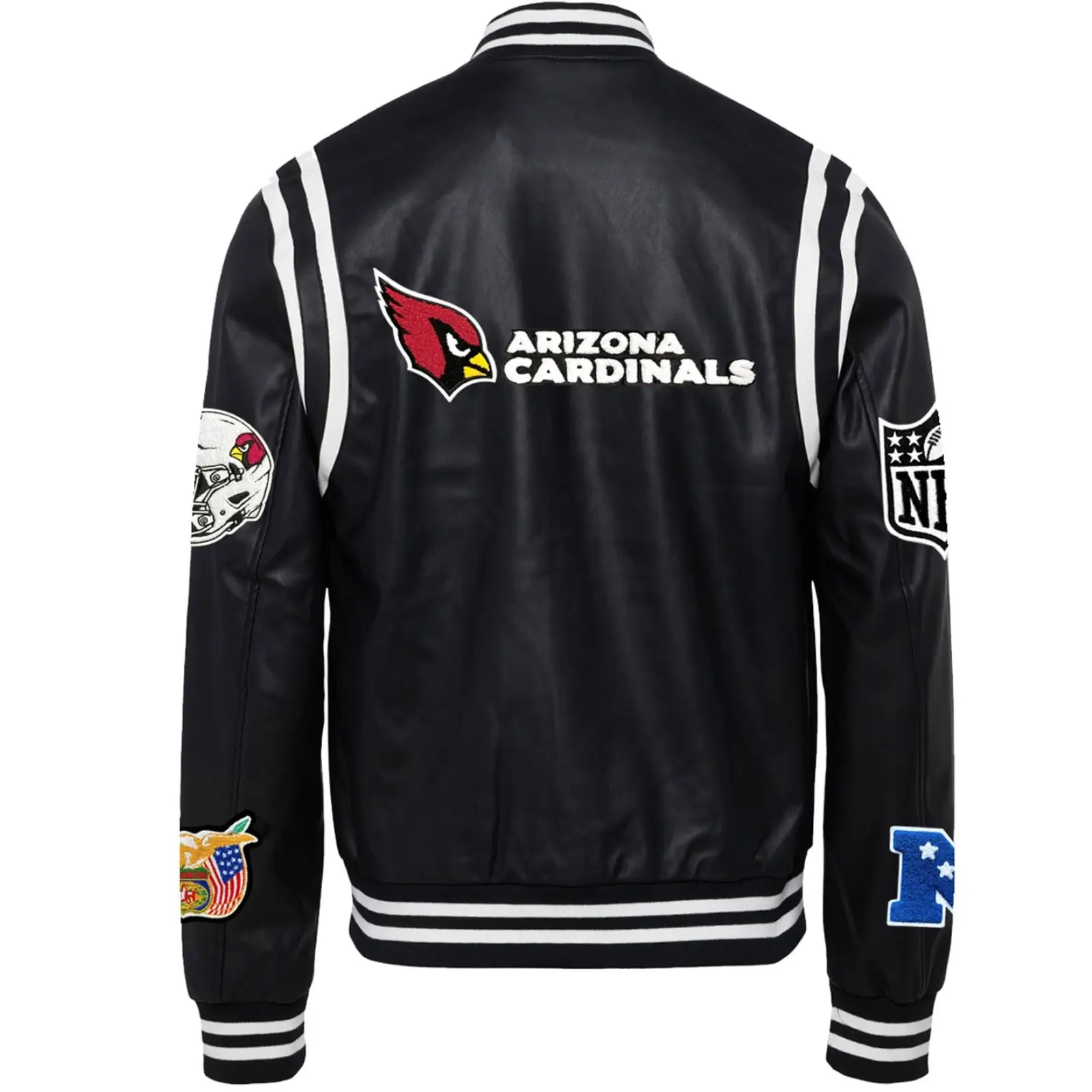 Arizona-Cardinals-Jeff-Hamilton-Classic-Rib-Knitted-Black-Leather-Varsity-Jacket