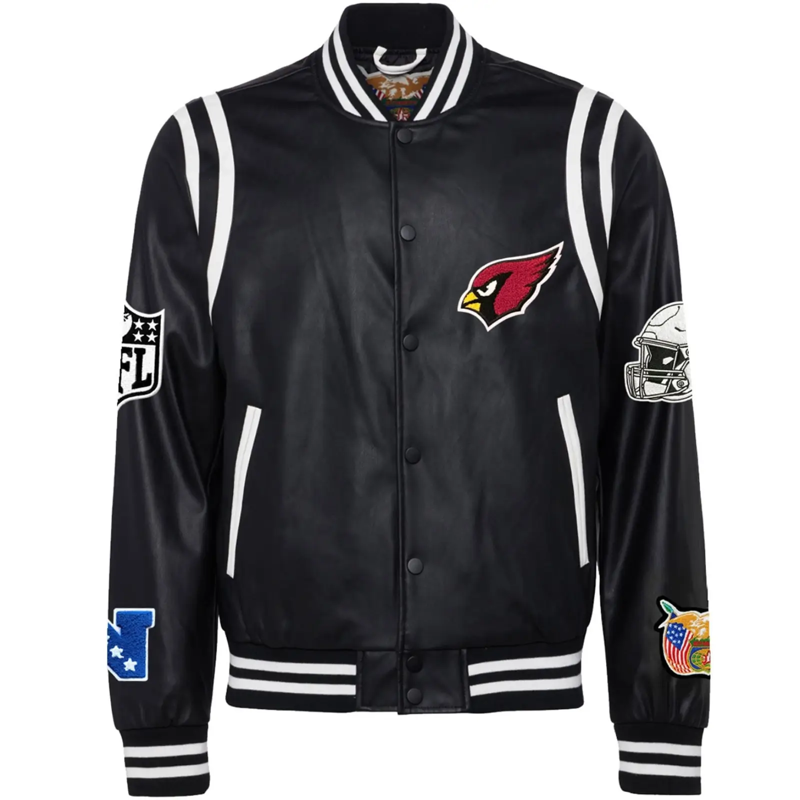 Arizona-Cardinals-Jeff-Hamilton-Classic-Rib-Knitted-Black-Leather-Varsity-Jacket