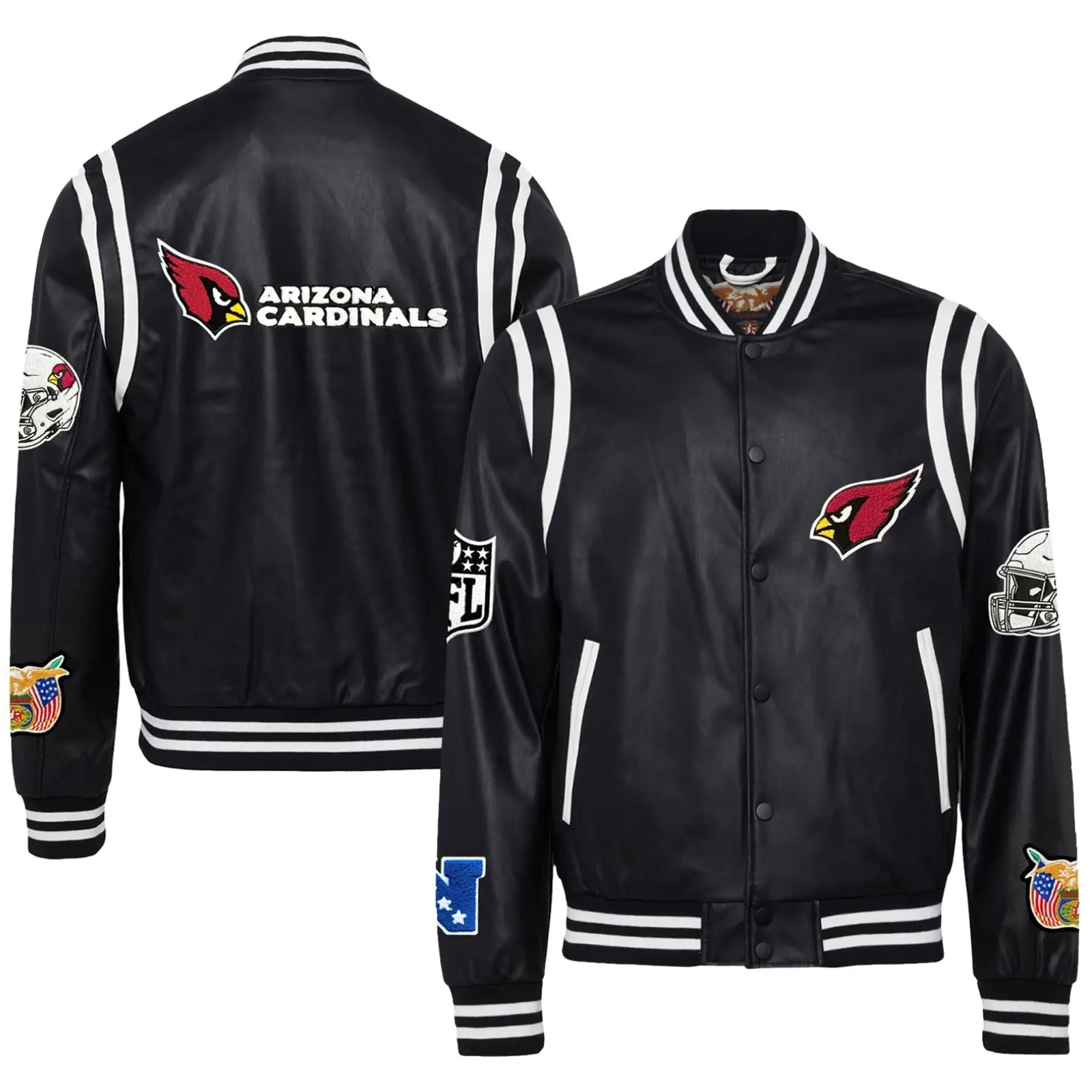 Arizona-Cardinals-Jeff-Hamilton-Classic-Rib-Knitted-Black-Leather-Varsity-Jacket