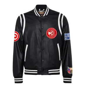 Atlanta-Hawks-Leather-Varsity-Jacket-Black