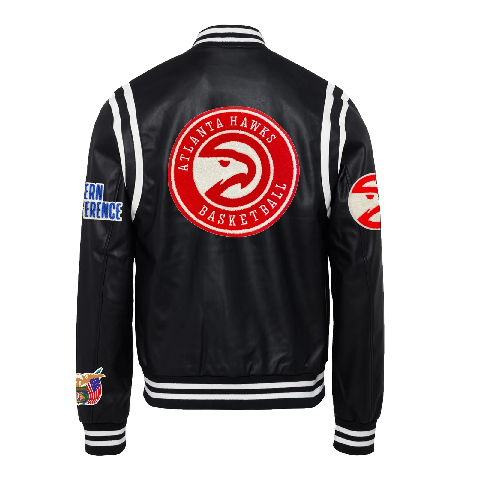 Atlanta-Hawks-Leather-Varsity-Jacket-Black