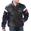 Baltimore-Ravens-Full-Zip-Leather-Varsity-Jacket-Black