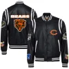 Chicago-Bears-Jeff-Hamilton-Black-Vegan-Full-Snap-Leather-Varsity-Jacket