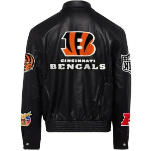 Cincinnati-Bengals-Jeff-Hamilton-Leather-Varsity-Jacket