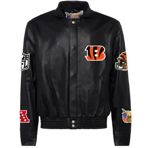 Cincinnati-Bengals-Jeff-Hamilton-Leather-Varsity-Jacket