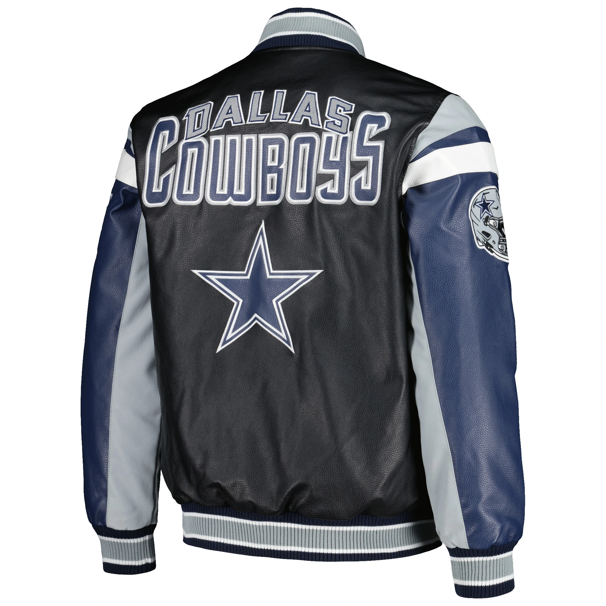 Dallas-Cowboys-Full-Zip-Leather-Varsity-Jacket-Black