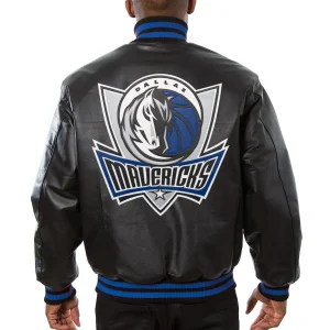 Dallas-Mavericks-Leather-Varsity-Black-Jacket