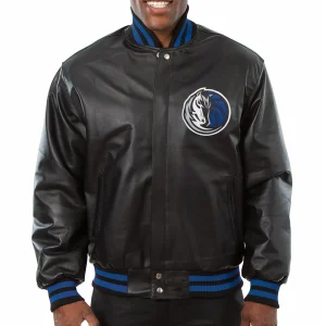 Dallas-Mavericks-Leather-Varsity-Black-Jacket