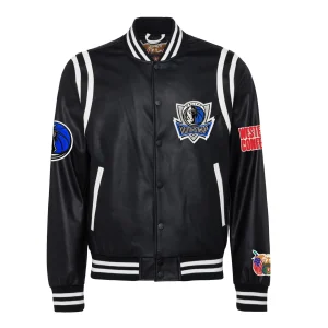 Dallas-Mavericks-Leather-Varsity-Jacket-Black