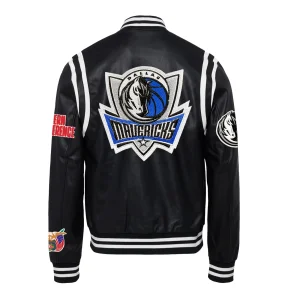 Dallas-Mavericks-Leather-Varsity-Jacket-Black