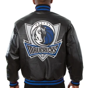 Dallas-Mavericks-Team-Players-Black-Leather-Varsity-Jacket