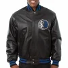 Dallas-Mavericks-Team-Players-Black-Leather-Varsity-Jacket