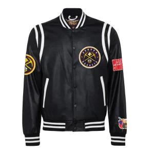 Denver-Nuggets-Leather-Varsity-Jacket-Black