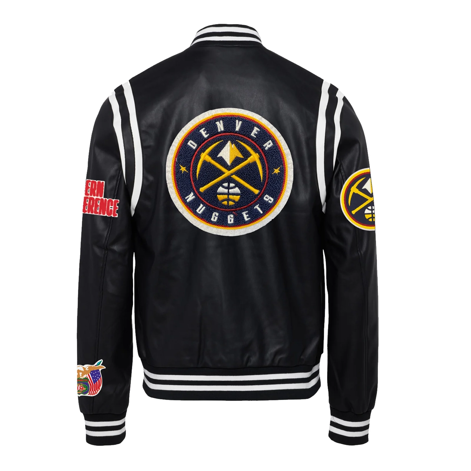 Denver-Nuggets-Leather-Varsity-Jacket-Black