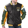 Green-Bay-Packers-Full-Zip-Leather-Varsity-Jacket-Black