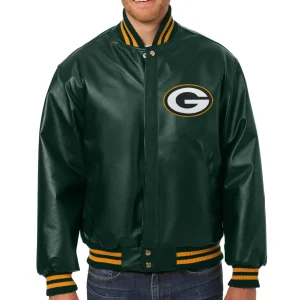 Green-Bay-Packers-Varsity-Green-Leather-Jacket