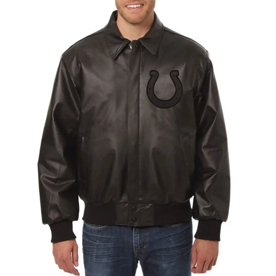 Indianapolis-Colts-Black-Leather-Bomber-Varsity-Jacket