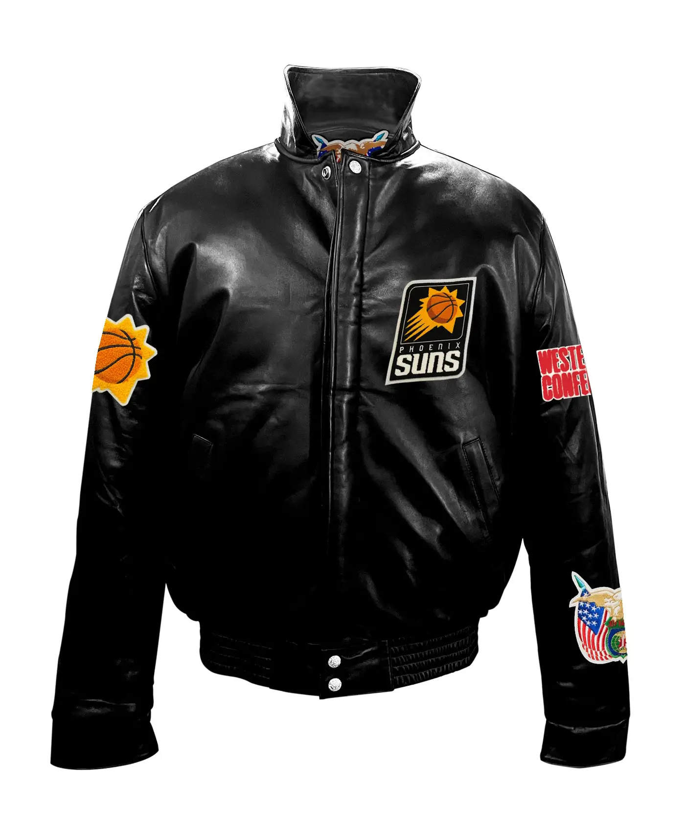 Jeff-Hamilton-Phoenix-Suns-Logo-Black-Leather-Jacket