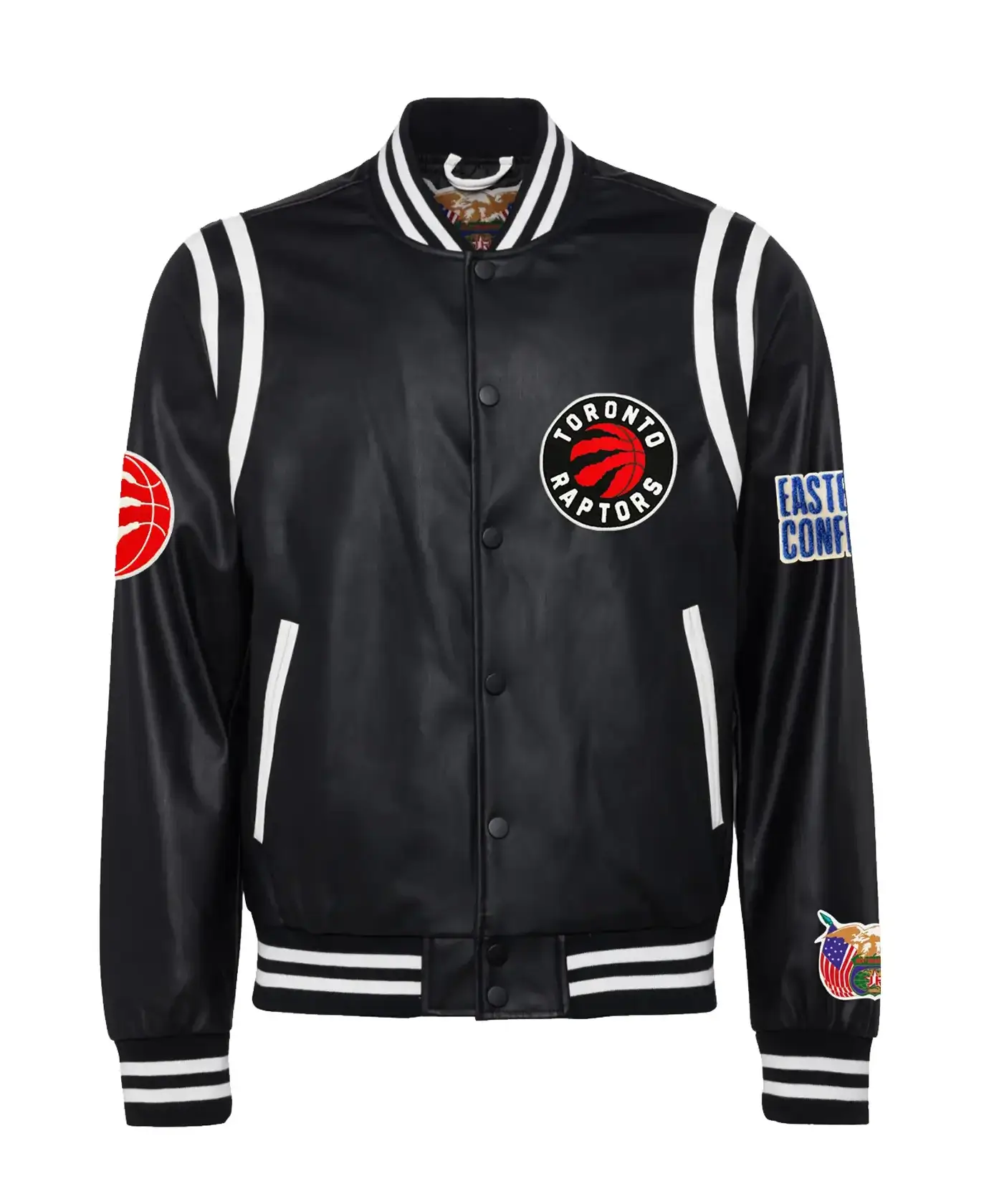 Jeffhamilton-X-Toronto-Raptors-Vegan-Black-White-Leather-Jacket