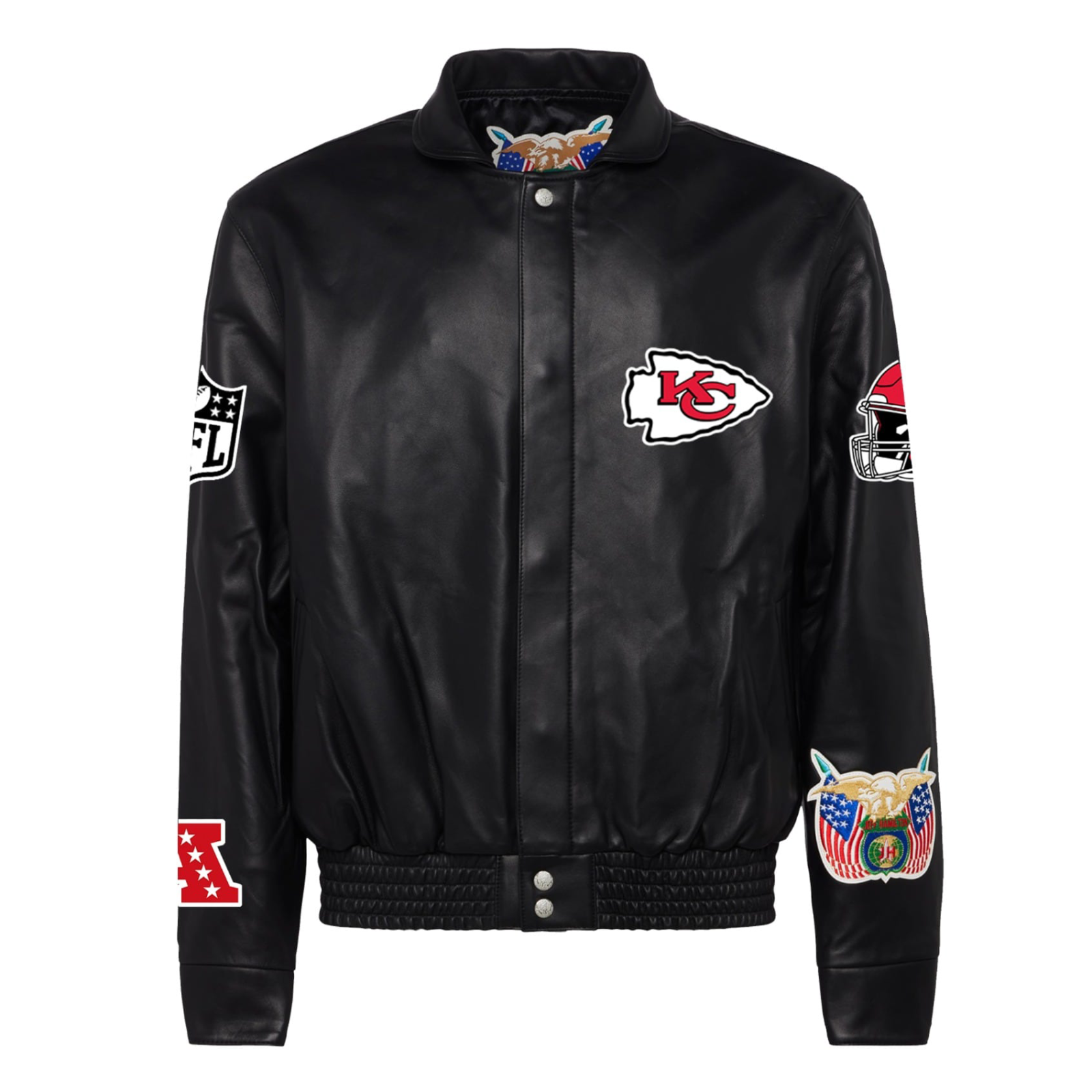 Kansas-City-Chiefs-Jeff-Hamilton-Full-Snap-Black-Leather-Jacket