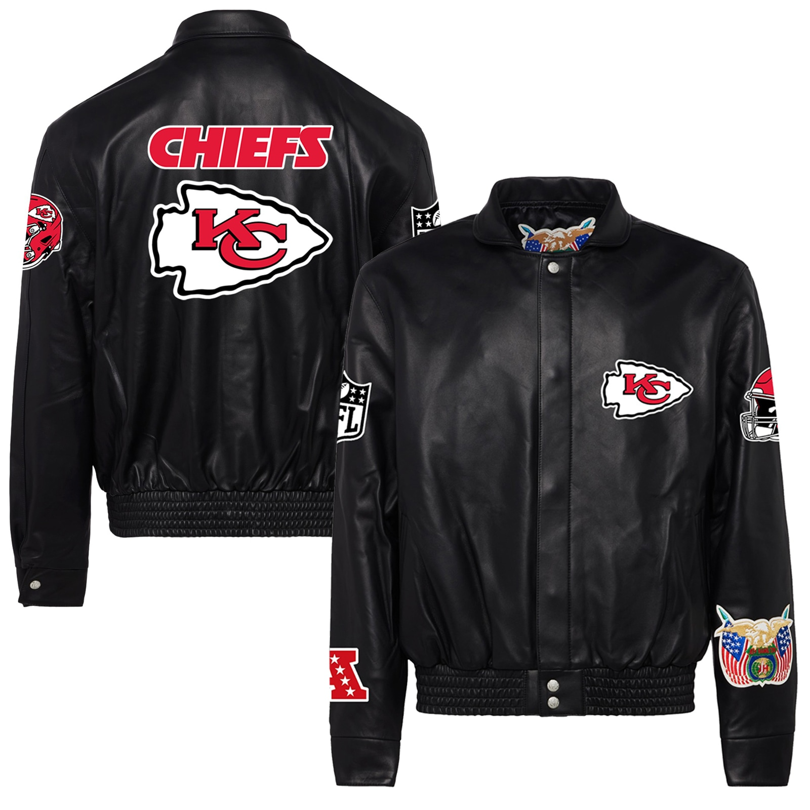 Kansas-City-Chiefs-Jeff-Hamilton-Full-Snap-Black-Leather-Jacket