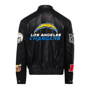Los-Angeles-Chargers-Jeff-Hamilton-Full-Black-Leather-Varsity-Jacket