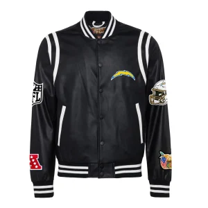 Los-Angeles-Chargers-Leather-Varsity-Jacket-Black