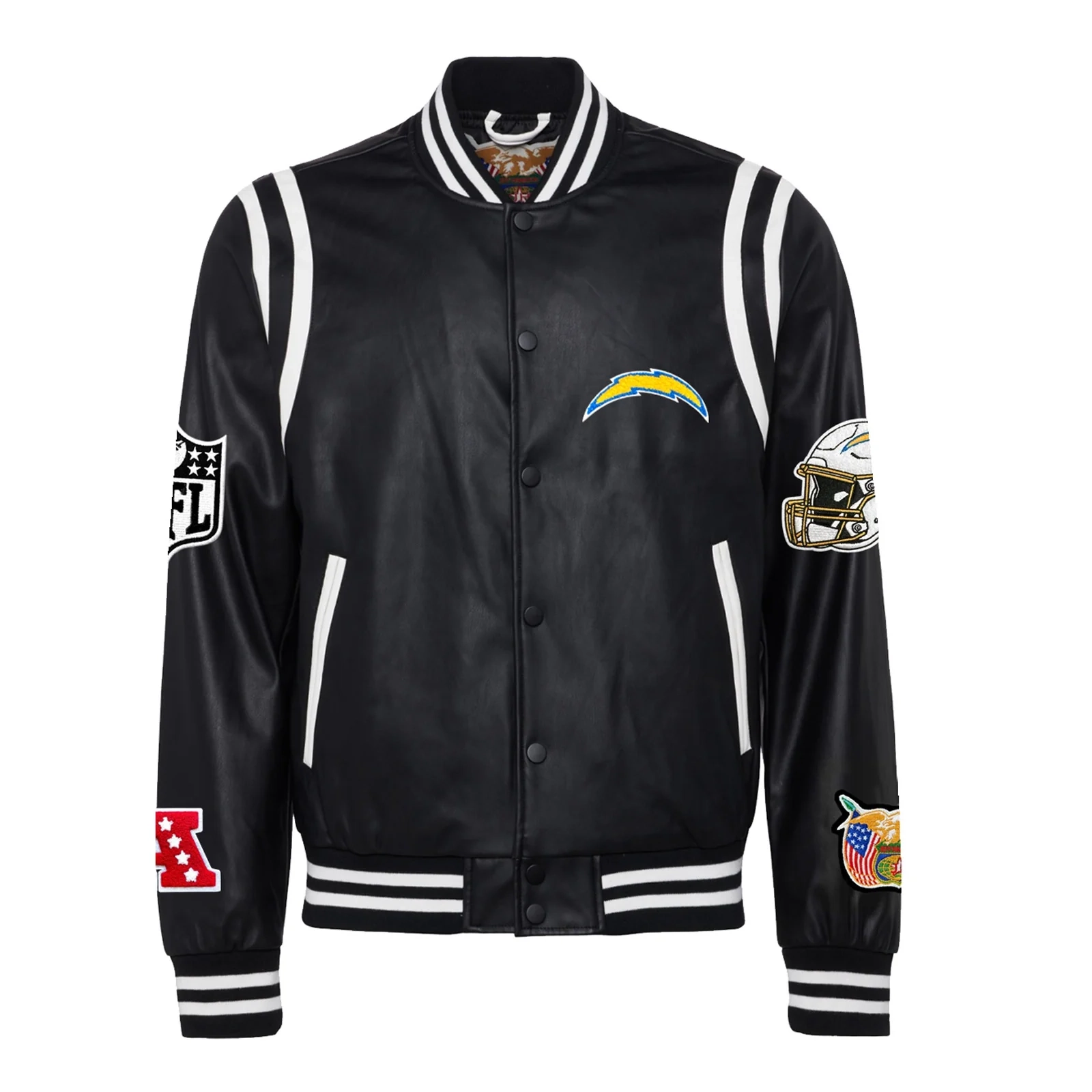 Los-Angeles-Chargers-Leather-Varsity-Jacket-Black