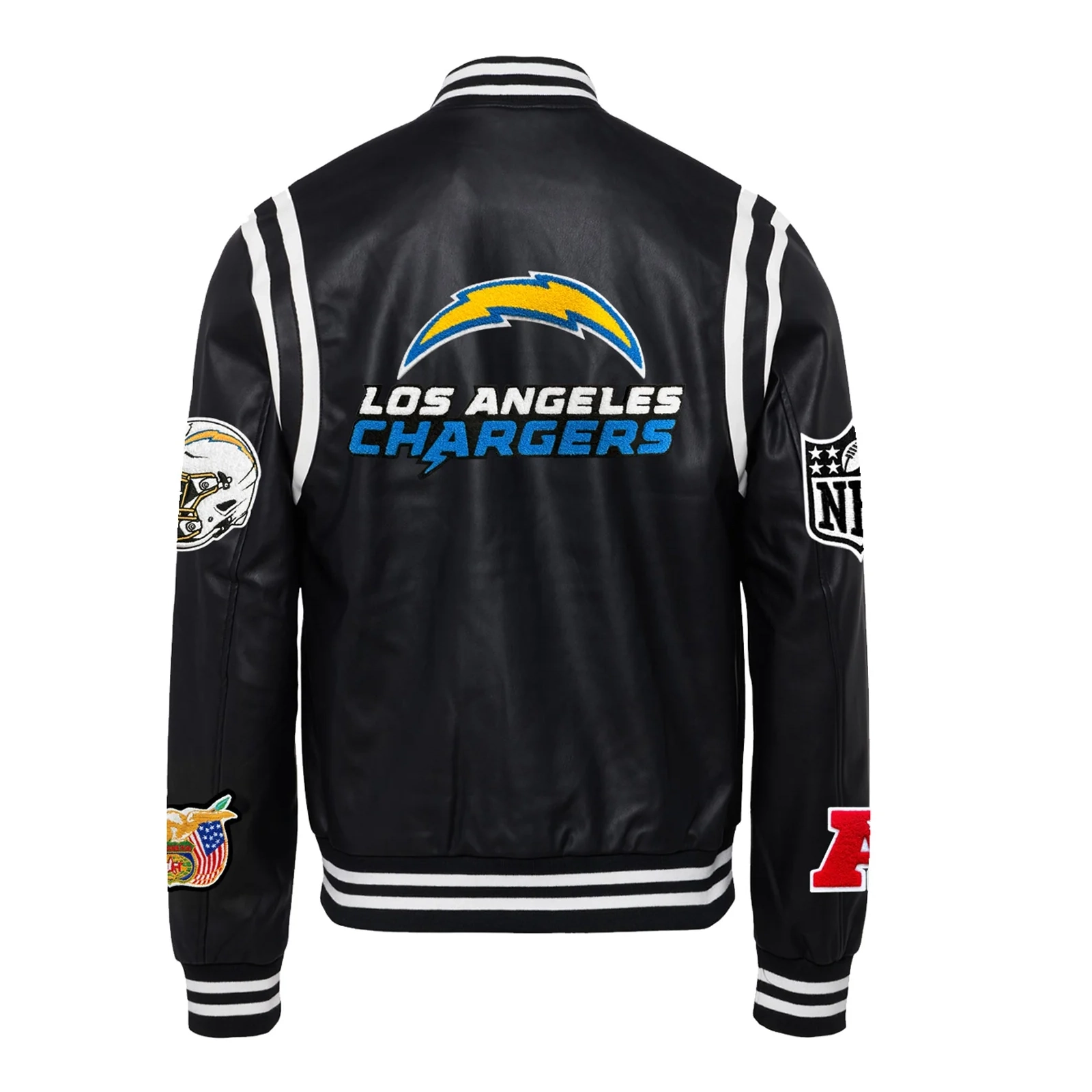 Los-Angeles-Chargers-Leather-Varsity-Jacket-Black