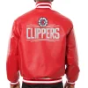 Los-Angeles-Clippers-Red-Leather-Varsity-Jacket