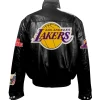 Los Angeles Lakers Black Leather Puffer Jacket